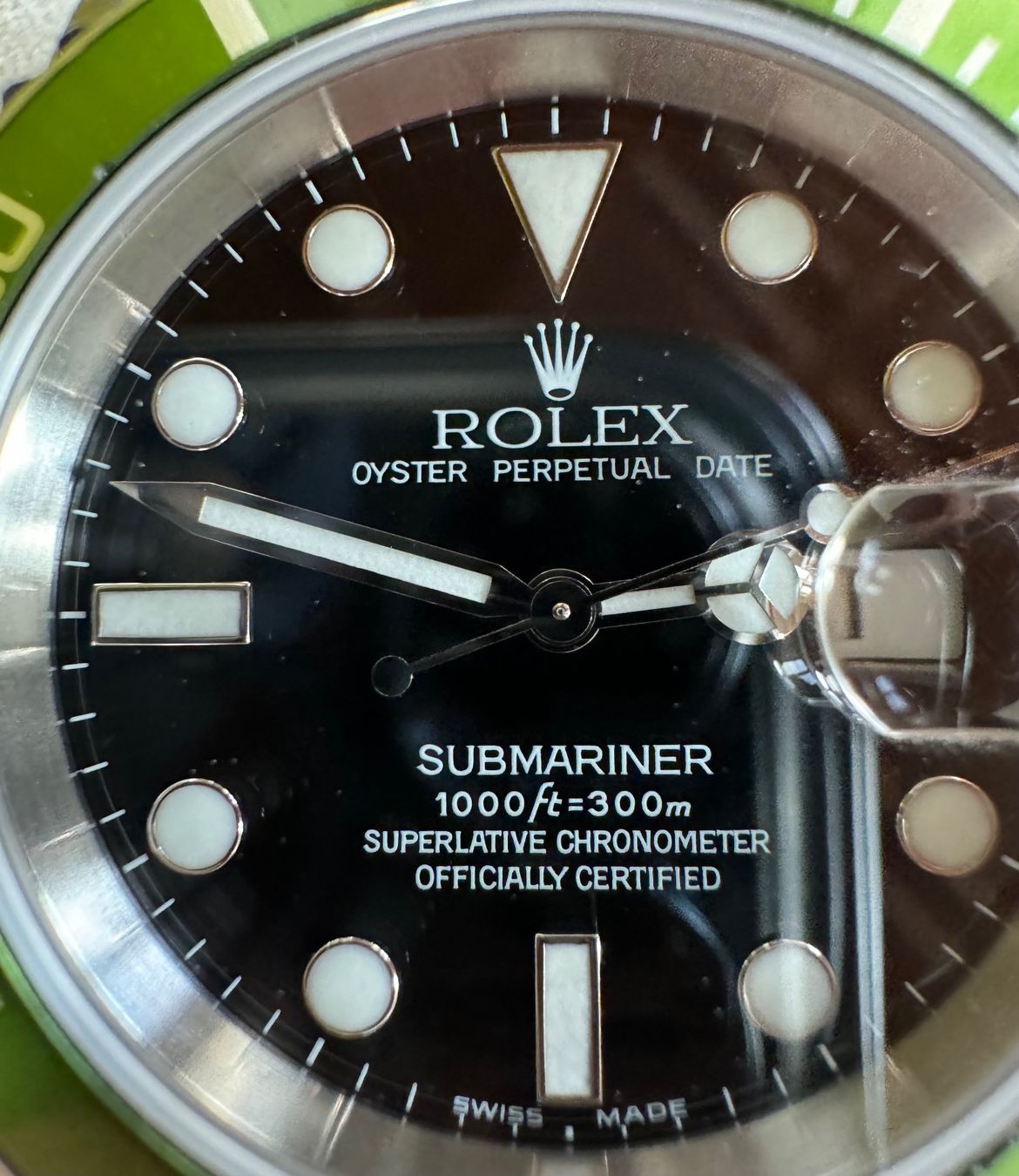 Rolex Orologi: Rolex Submariner Kermit FLAT 4 16610LV - CH-Fullset – Usato da Dotzigen venduto da 24SevenSwiss 9