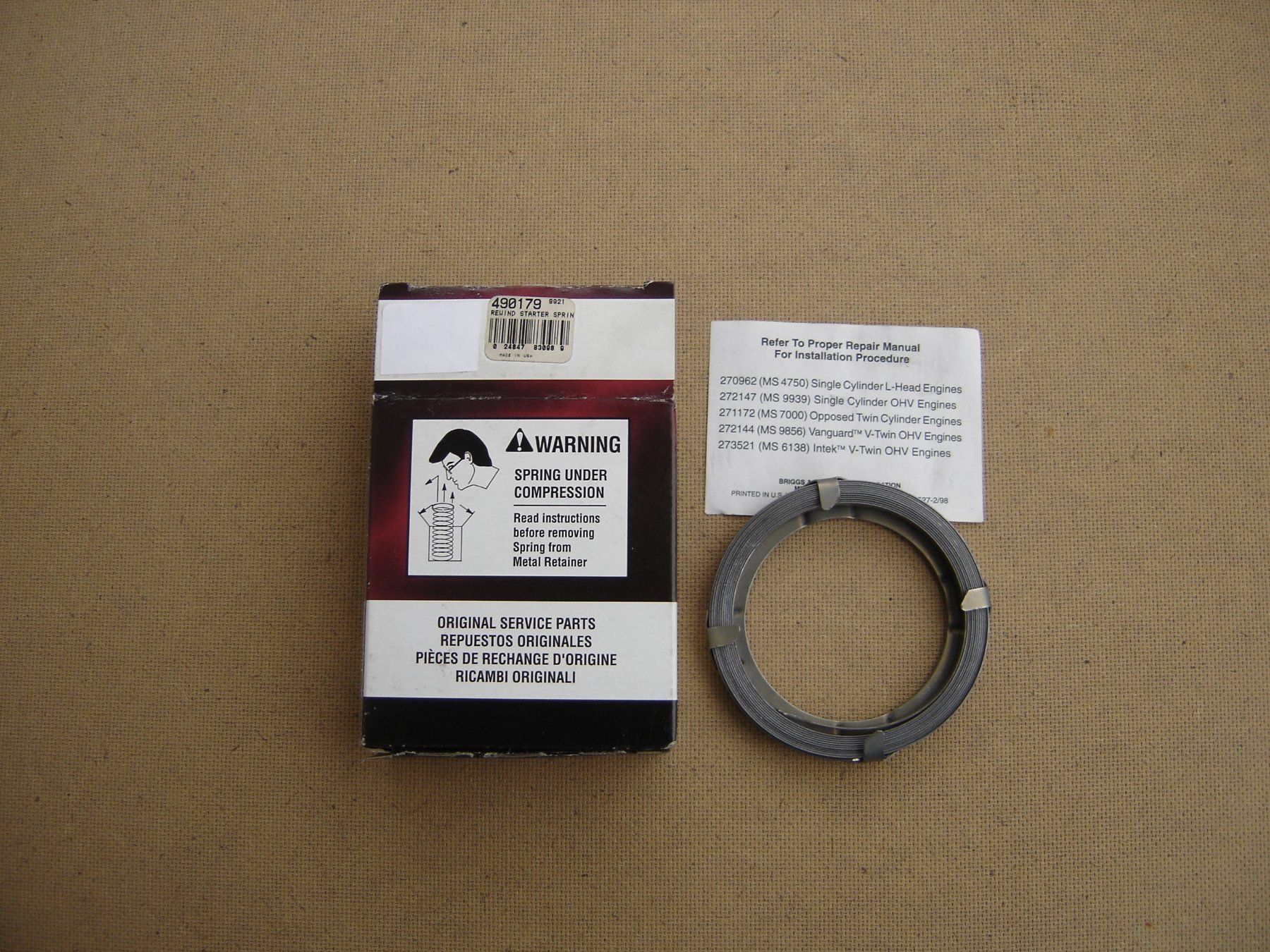 Tutte le macchine: Starterfeder 490179 Briggs & Stratton Handstarter Basco Aebi – Nuovo e nell'imballaggio originale da Brunnen venduto da terras