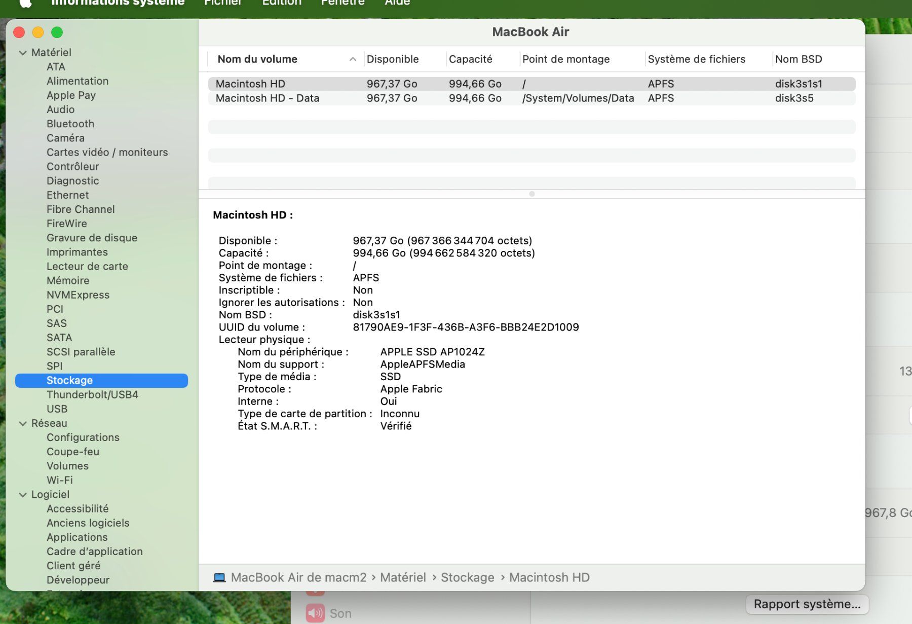 Apple Notebook: Macbook Air 2022 / Puce M2 / 8Go Ram / 1Tb SSD – Usato da Geneve venduto da floma_ 8