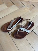 ANNA FIELD - Leder Sandale beige-braun 40