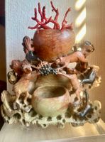 Dekorative alte,chinesische Speckstein/ Vase 20cm h.✨Unikat!