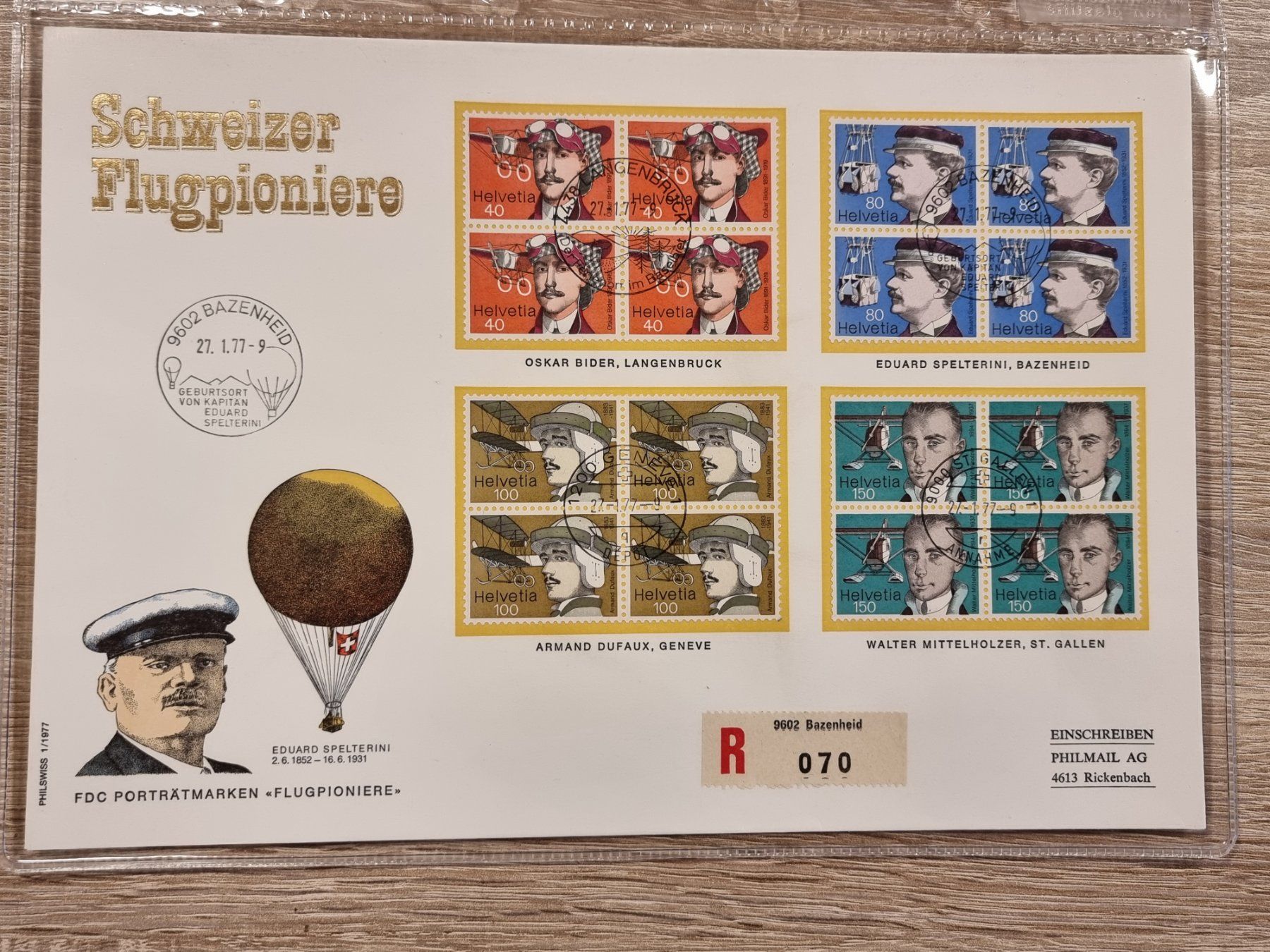 Tutti i francobolli: 4 Gross-FDC CH 1977 - 4 Serien - Ersttagsstempel – Usato da Buchen venduto da Jonny58 2