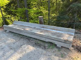 Futtertisch, Futterraufe, Futtertrog, Heu, Beton, Kuh