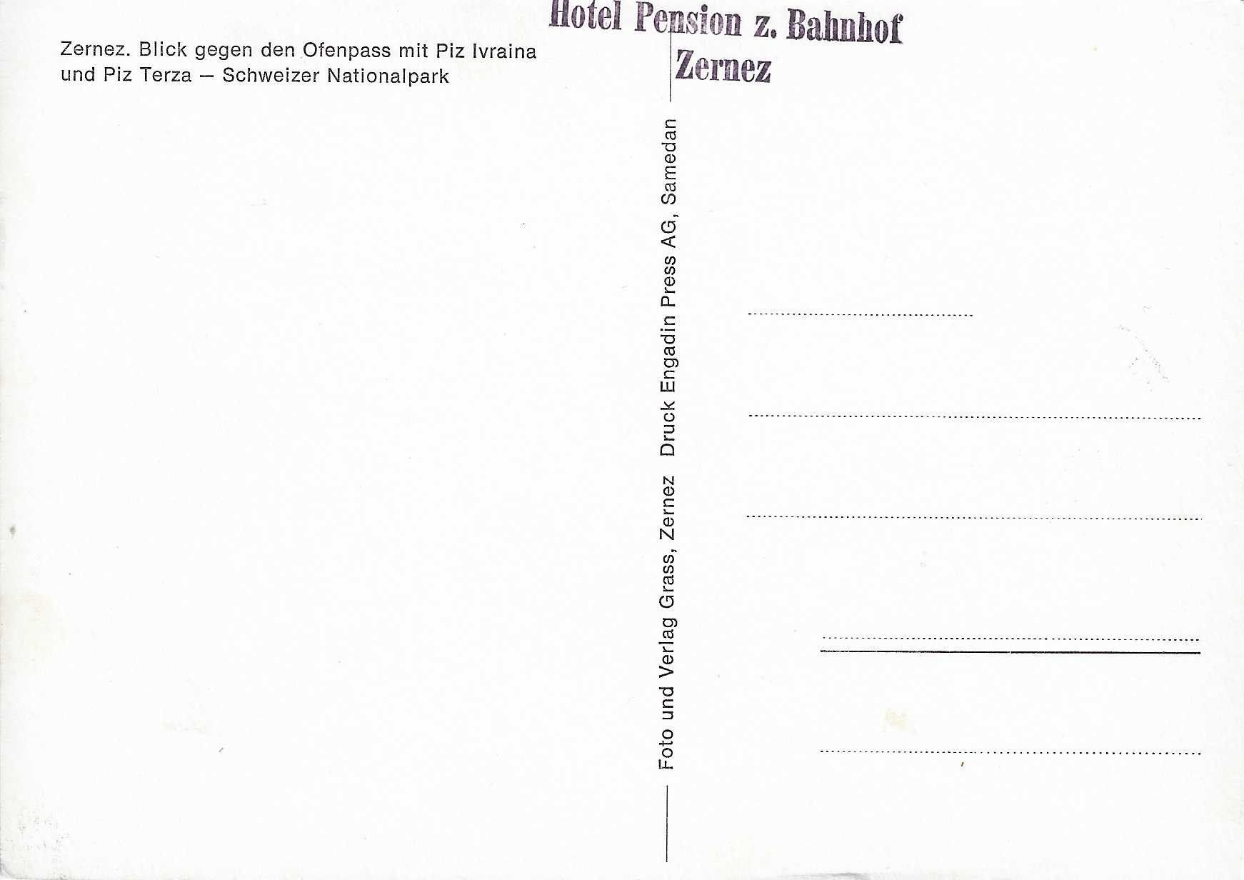 Cartoline postali: Zernez.Blick gegen den Ofenpass GR – Nuovo (secondo la descrizione) da Rothrist venduto da Stranglehold 1