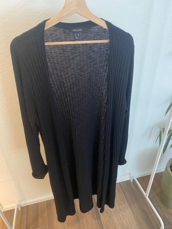 New Look Cardigan Rippstrick-Muster schwarz Gr. 52