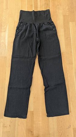 Leinenhose schwarz, M, Chiccorée