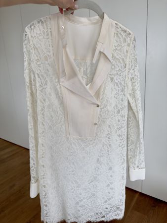 New BCBG MaxAzria Silk&Lace Dress, Size XS