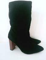 Schwarze Slouch Boots Gr. 38 – weiches Futter & Blockabsatz 