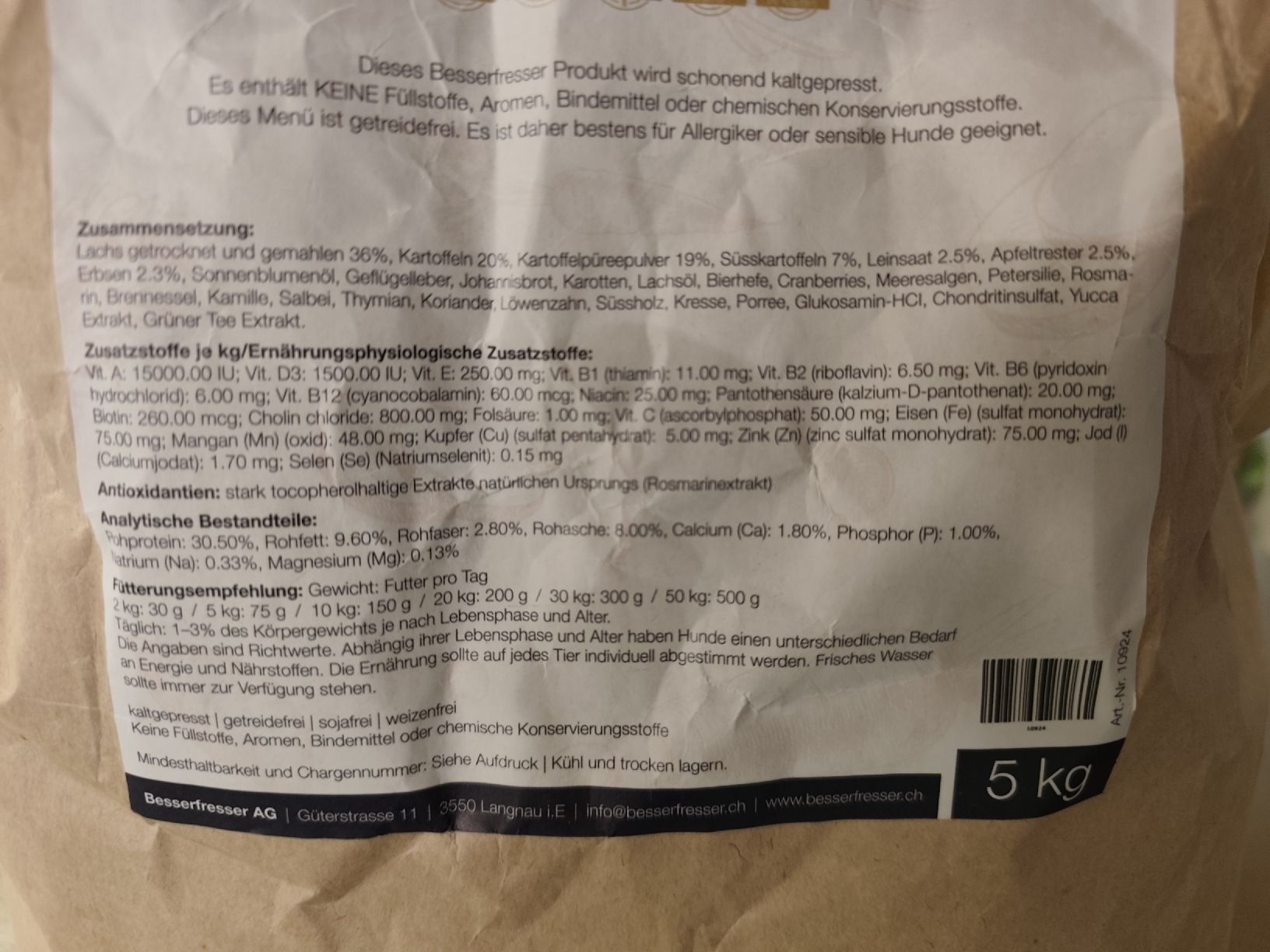 Mangimi: Besserfresser Hundefutter Lachs Süsskartoffel – Usato da Langnau i. E. venduto da Acrjl 2