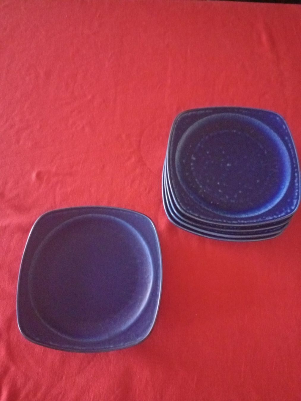 Assiettes: 5 Dessertteller eckig Langenthal Blue Ocean, seltene Form – D'occasion à Schaffhausen par Riet0