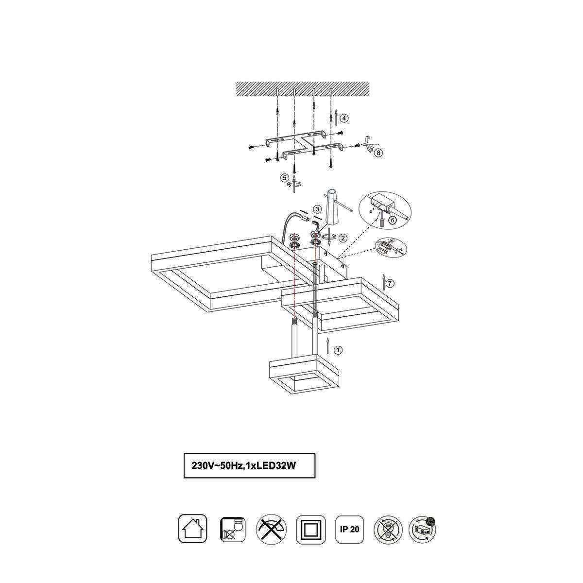 Kronleuchter & Deckenlampen: LED Deckenleuchte, Schwarz, 65 cm x 47 – Neu (gemäss Beschreibung) aus Kreuzlingen von Smart-Light 5