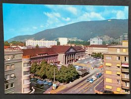 Biel-Bienne/ Bahnhofplatz Oldtimer Auto, ca, 1970
