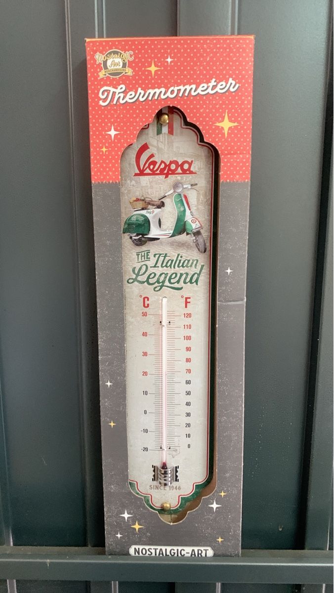 Altro per la casa: Vespa Thermometer - im Retro-Look ***NEU*** – Nuovo e nell'imballaggio originale da Kreuzlingen venduto da Roller-Werkstatt