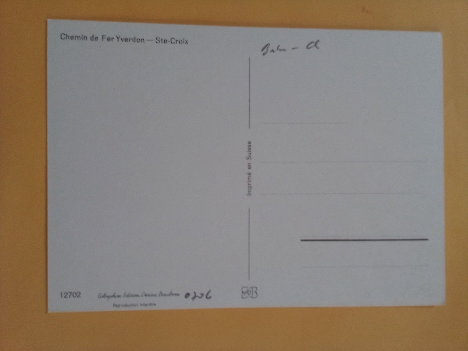 Cartes postales: AK Bahn Chemin de Fer Yverdon -Ste-Croix – D'occasion à Küttigen par Melisch1000 1