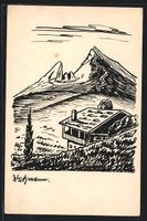 Handgemalt: Berchtesgaden, Haus mit Alpe