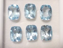 Blauer Topas 9x7 mm Antikoval | ca. 2.5 ct | Augenrein