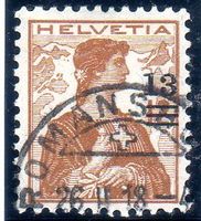 AUFBRAUCHAUSGABE HELVETIA BRUSTBILD MIT AUFDRUCK GESTEMPELT