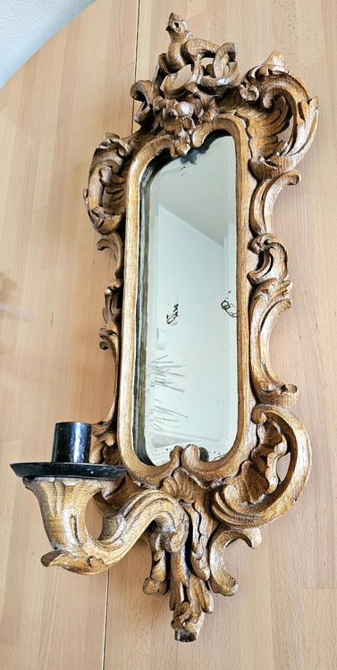 SHYFOY Antik Spiegel 90x60cm - Vintage Wandspiegel Schwarz-Gold