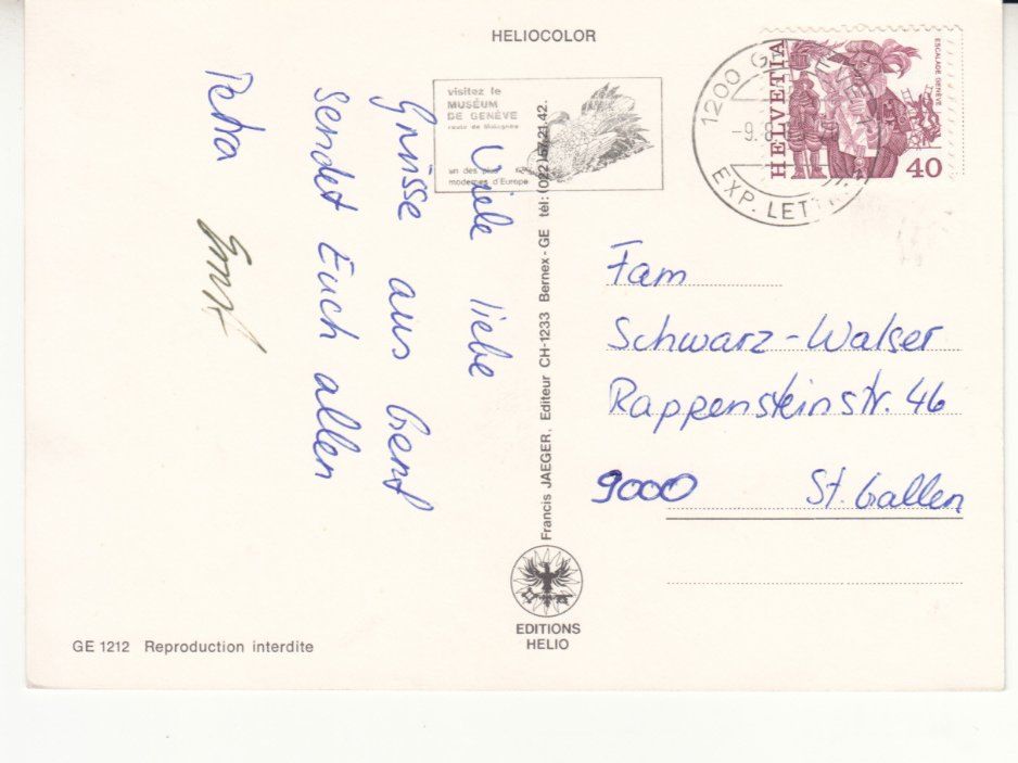 Cartoline postali: Genève 1983 – Usato da Bürglen TG venduto da StampGraf 1