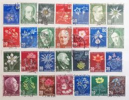 PRO JUVENTUTE: Des timbres oblitérés des anéees 1943 à 1949