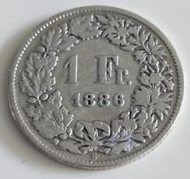 1 Fr. 1886 Helvetia Silbermuenze guter Zustand