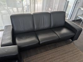 Ledersofa schwarz 3-Sitzer guter Zustand, Stressless