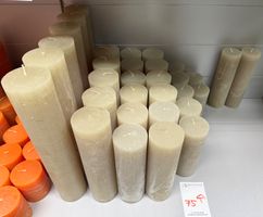 075 Posten Raureif Kerzen taupe aus Liquidation