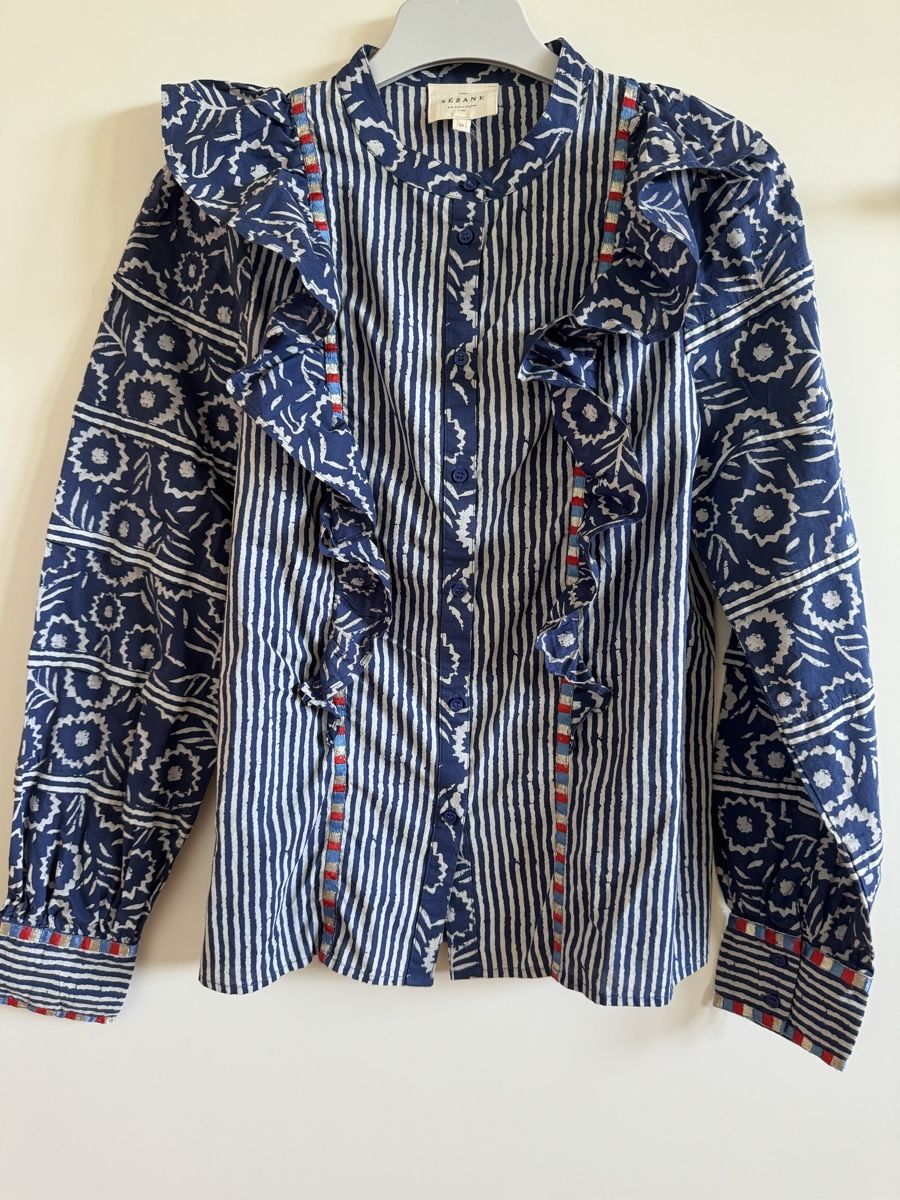 Sezane Blusen: Chemisier Sézane rayé bleu et blanc, taille 34 – Neu (gemäss Beschreibung) aus Morges von sandy069