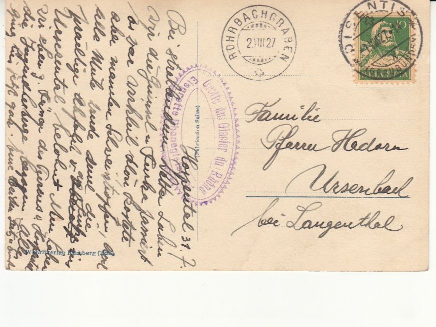 Cartoline postali: Furka Goms 1927 – Usato da Bürglen TG venduto da StampGraf 1