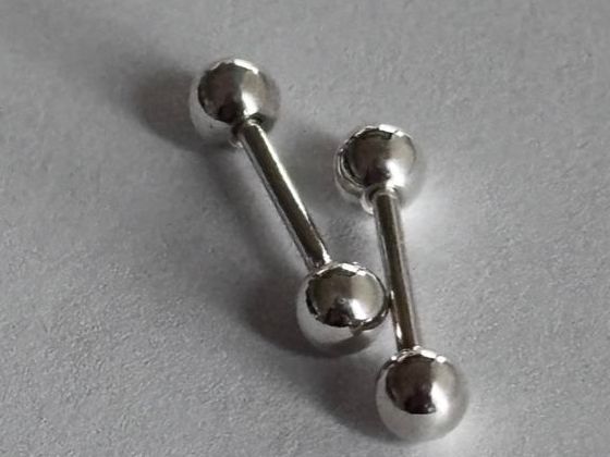 Orecchini pendenti & Orecchini a lobo: 925 Silver Double Ball studs. 2 mm size – Nuovo (secondo la descrizione) da Dübendorf venduto da S1973E 2