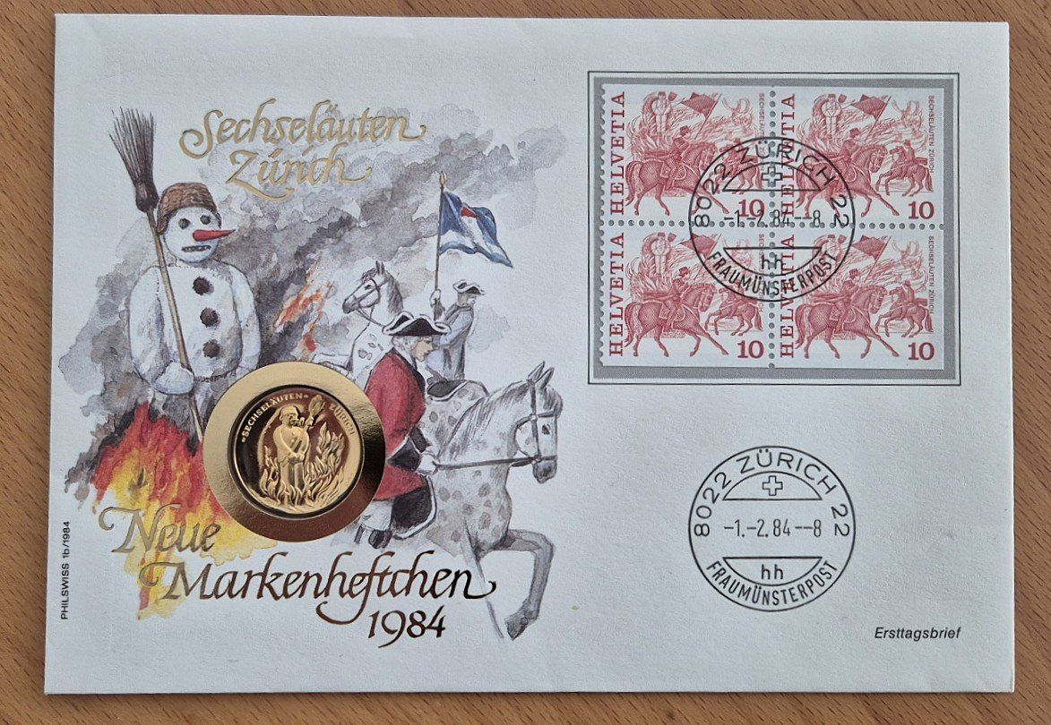 Medaglie: Numisbrief Sternsingen/Sechseläuten/Gansabhauet/Achetringele – Nuovo (secondo la descrizione) da St. Moritz venduto da Guenteratch 2