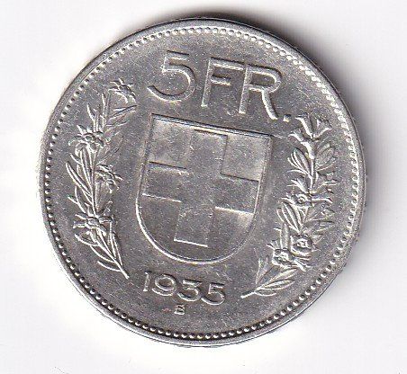 Toutes les monnaies: 5 Franken 1935 – D'occasion à Neuchâtel par karlpierrino