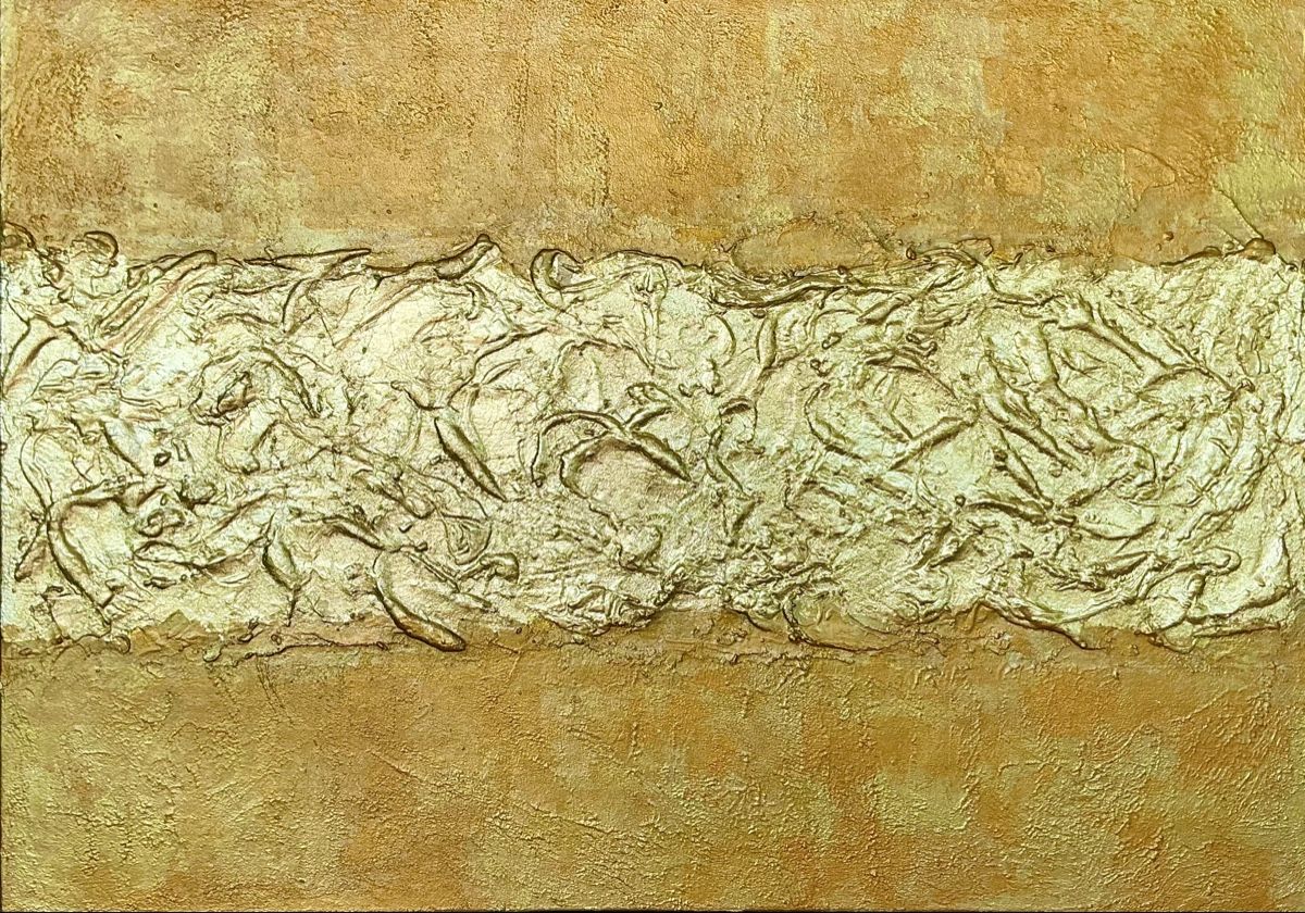 Gemälde: „Gold Reflections"#19 – Neu und originalverpackt aus Uznach von Spillmannkunst43 5