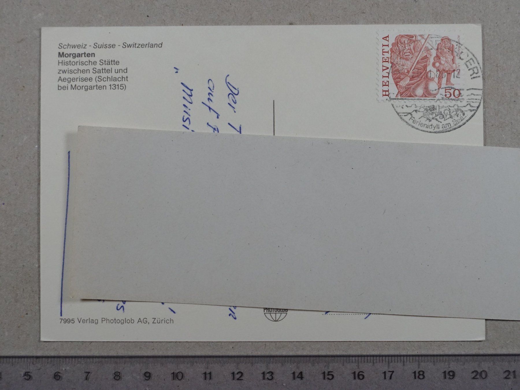 Cartoline postali: Morgarten am Aegerisee, 1986 – Usato da Lenzburg venduto da fh1 1