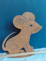Hübsche Rostige Metall-Maus für den Garten  Dekoration 🐀🐀