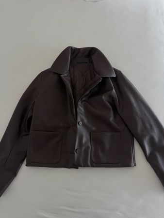 Uniqlo Jacke Kunstleder rotbraun gesteppt Grösse L