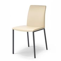 6 Stühle PAVIA Leder Bettula creme beige Beine schwarz