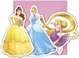 6 Einladungskarten Disney Princess Heart / Restposten