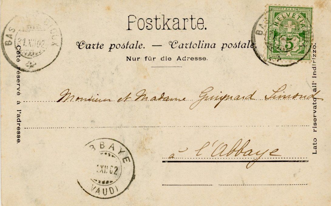 Cartoline postali: Sarnen  OW -  LANDENBERG - Eidg. Schwing- & Àlplerfest  1902 – Usato da Brig venduto da Valcards54 1