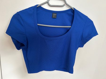 Damen Crop Top blau kurzarm Grösse XS neuwertig