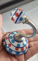 10 Grosse Wandhaken Keramik glasiert