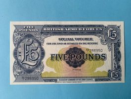 BRITISH ARMED FORCES - Special Voucher 5 Pounds N.D. (1948)