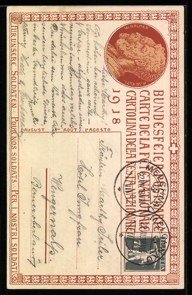 Cartes postales: Schweizer Bundesfeier 1918, Das Volk ver – D'occasion à Berlin par bartko-reher 1
