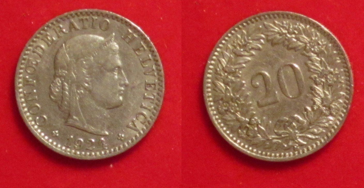 Tutti le monete: 20 Rappen 1924 – Usato da Allschwil venduto da Coinfreak