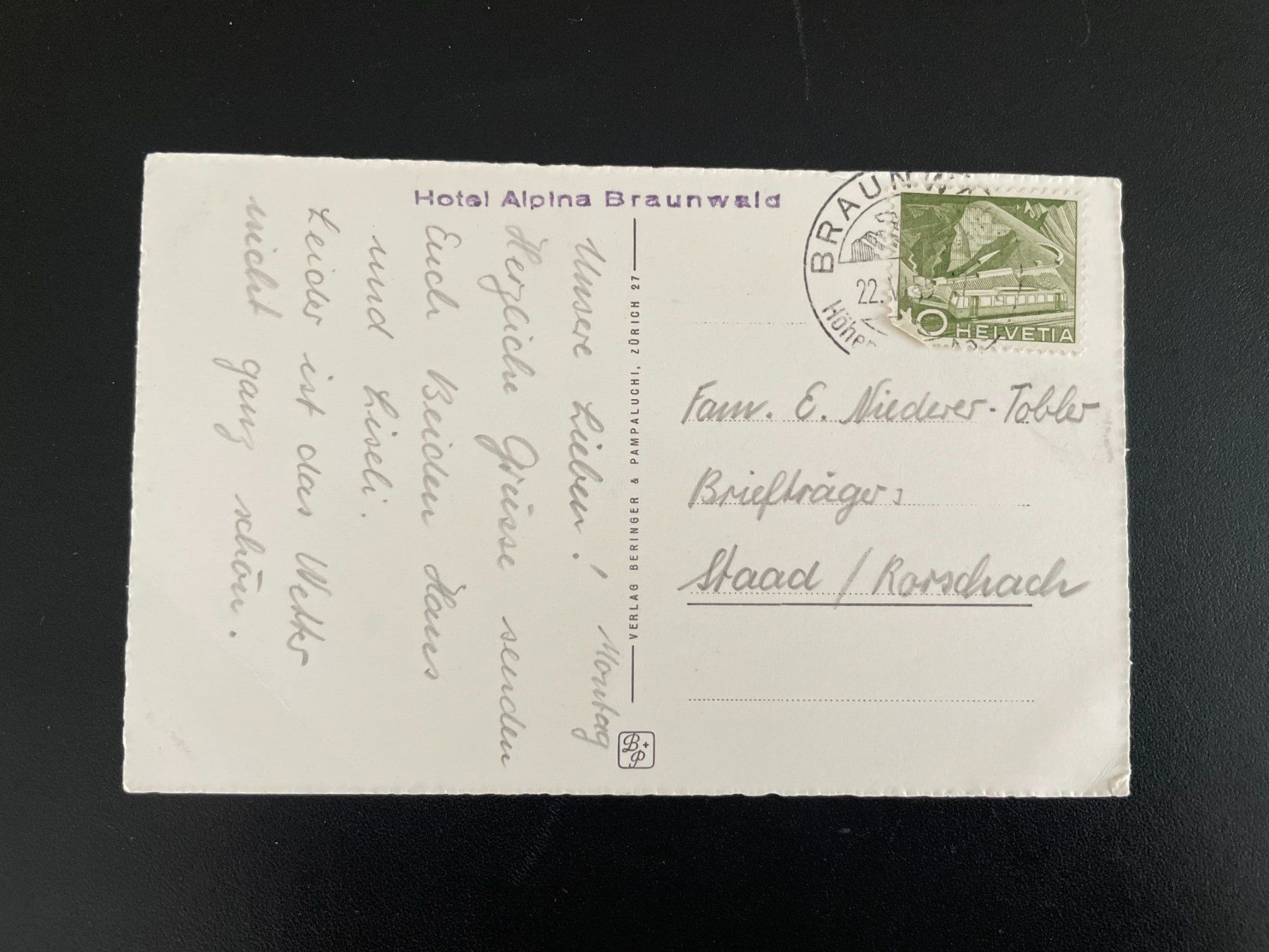 Cartoline postali: AK GL Braunwald, Ortstock – Usato da Thal venduto da Danny82 1