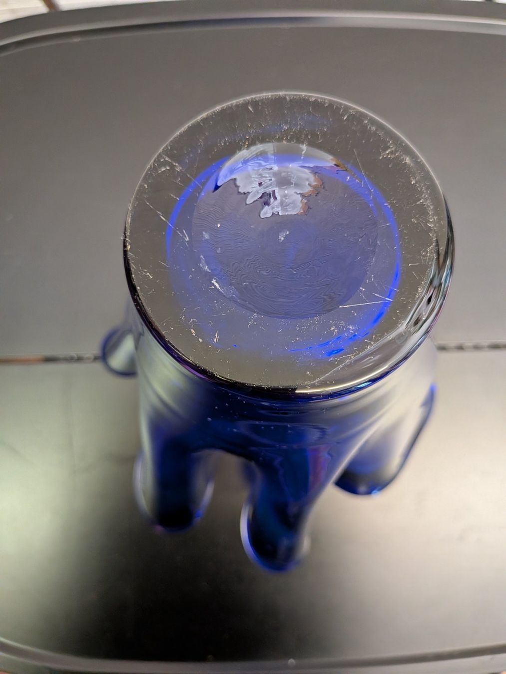 Vasen & Gefässe: Grosse blaue Fazzoletto Vase Glasvase – Gebraucht aus Emmen von magelan 4
