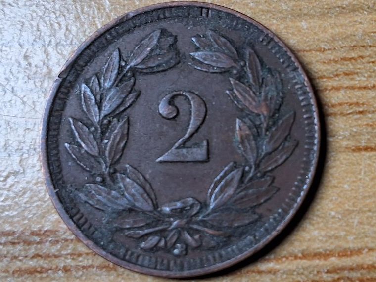 Alle Münzen: 2 Rappen 1915 – Gebraucht aus Münchenstein von purbach1 3