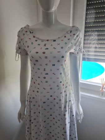 Sommerkleid Inside Gr. M weiss Anker Print Schnürung