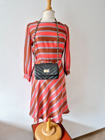KLEID DRESS S 36 ITALY SOUVENIR APRICOT PEACH , TOP ZU BAG