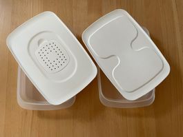 2 flache Tupperware-Behälter, ideal für Käse und Wurstwaren